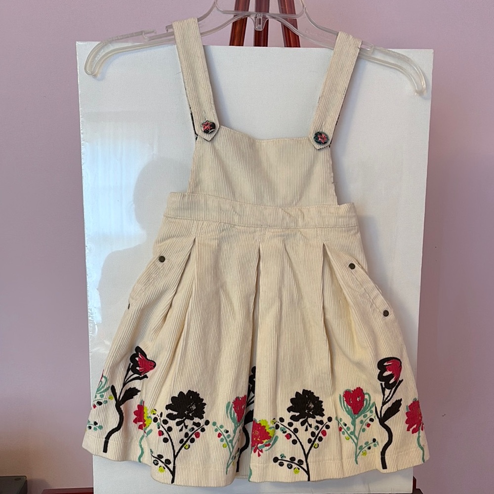 Marèse Paris - Cream and Red Floral Pleated Overalls